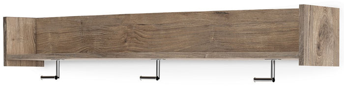 Oliah - Wall Mounted Coat Rack w/Shelf - Natural image 2