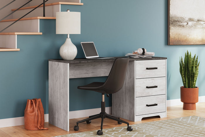 Shawburn - Home Office Desk - White / Dark Charcoal Gray image 2