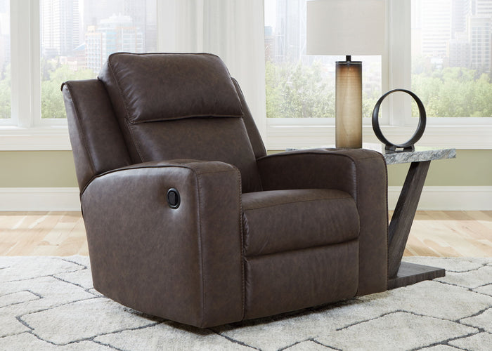 Lavenhorne - Rocker Recliner - Faux Leather - Granite image 3