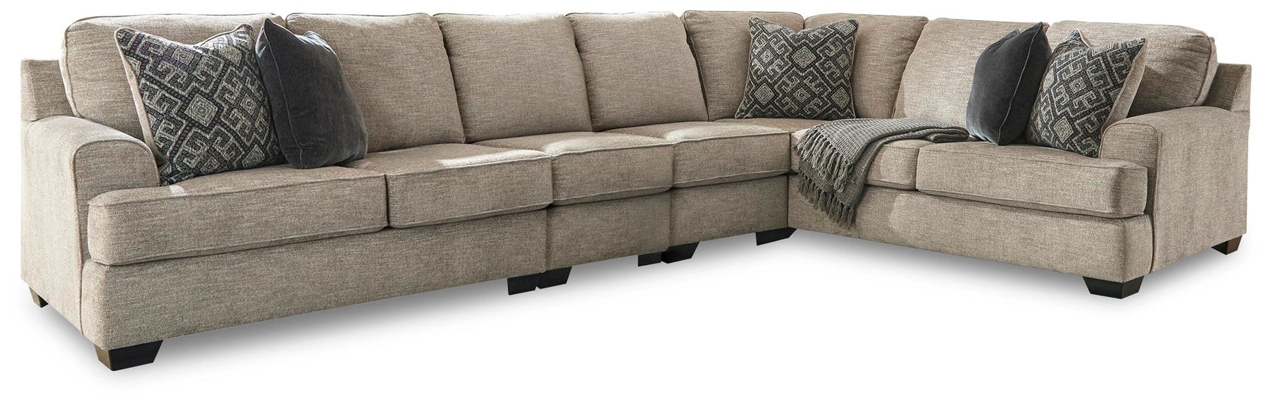 Beige / 4 Pc. Left Arm Facing Loveseat Sectional