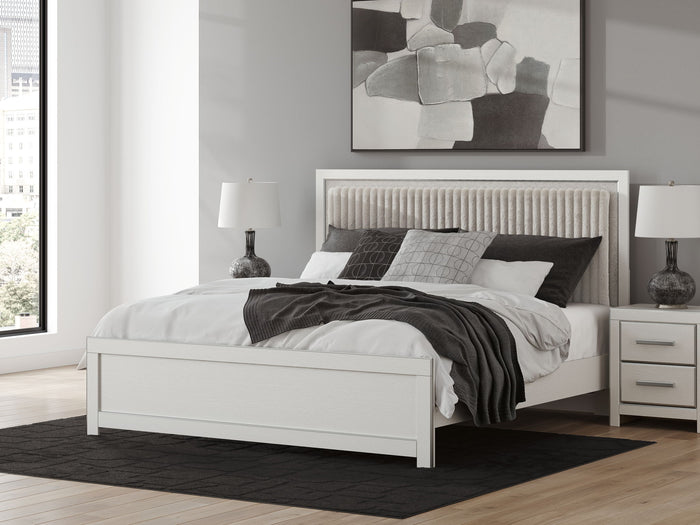 Zuraleus - Upholstered Panel Platform Bed With Roll Slats image 7