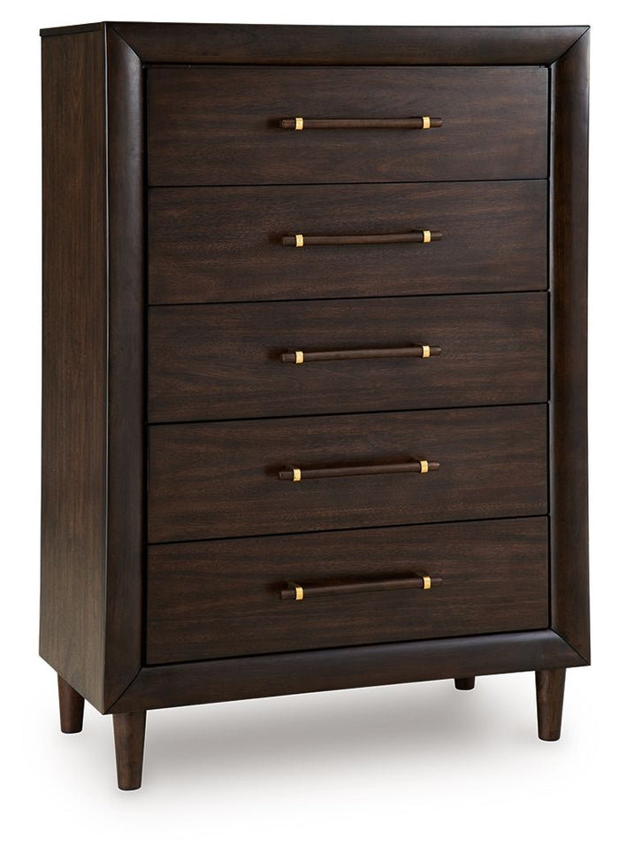 Dantenton - Five Drawer Chest - Merlot image 1