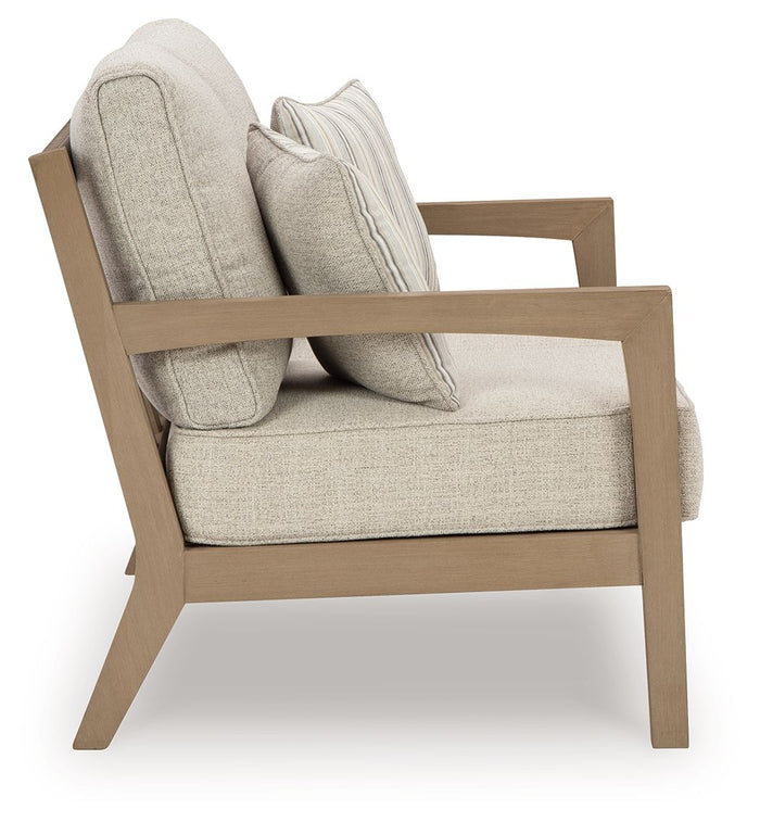 Hallow Creek - Loveseat With Cushion - Driftwood image 3