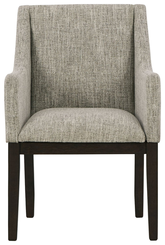 Burkhaus - Dining UPH Arm Chair (Set of 2) - Beige / Dark Brown image 2
