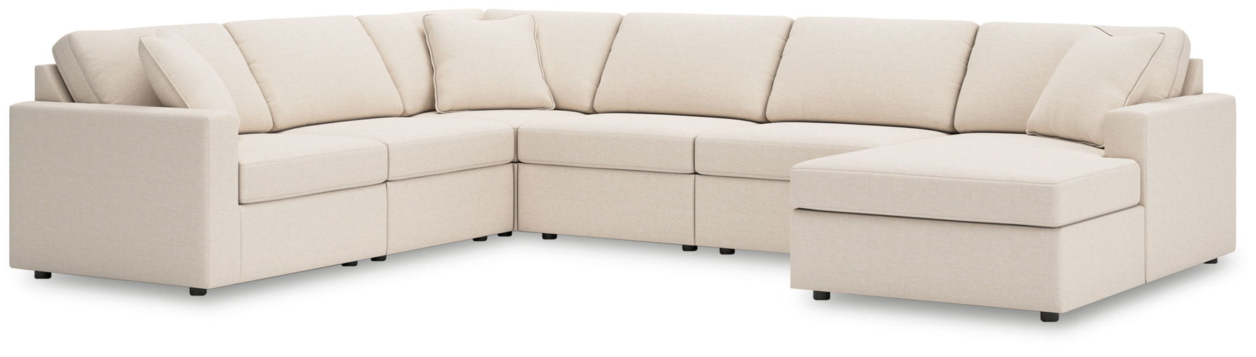 White / 6 Pc. Sectional With Raf Corner Chaise