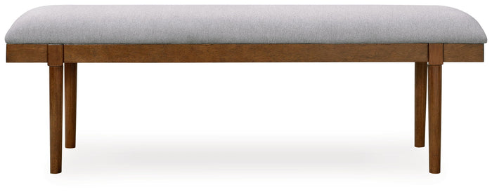 Lyncott - Large Upholstered Dining Room Bench - Gray / Brown image 2