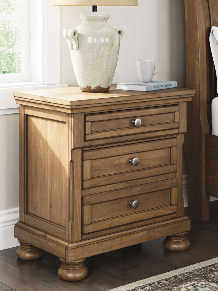 Feddinger - Two Drawer Night Stand - Medium Brown image 2