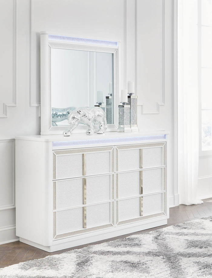 Chalanna - Dresser And Mirror - White image 3