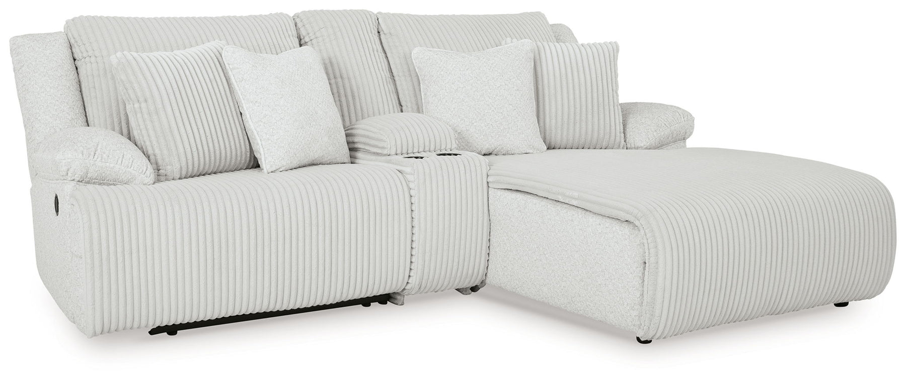 Gray / 3 Pc. Right Arm Facing Press Back Chaise With Console Reclining Sectional