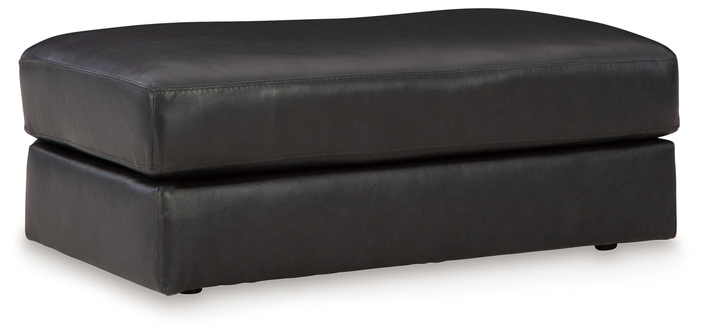 Amiata - Ottoman - Leather Match - Onyx