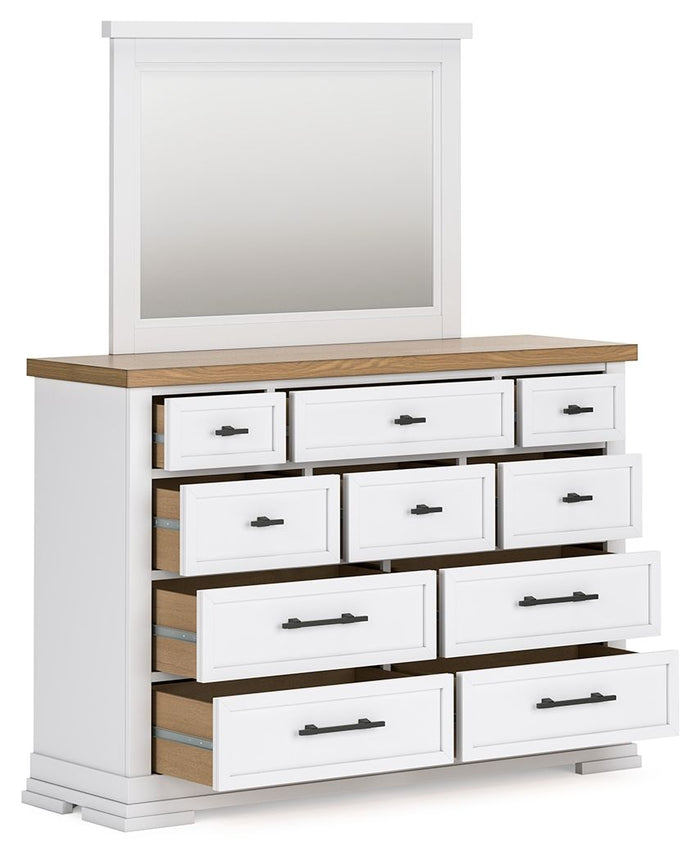 Ashbryn - Dresser And Mirror - White / Natural image 2