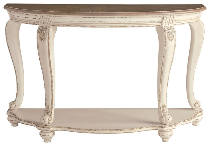 Realyn - Sofa Table - White / Brown image 3