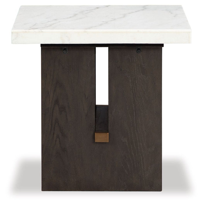 Burkhaus - Rectangular End Table - White / Dark Brown image 2
