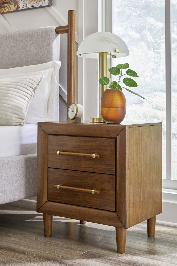 Lyncott - Two Drawer Night Stand - Brown image 3