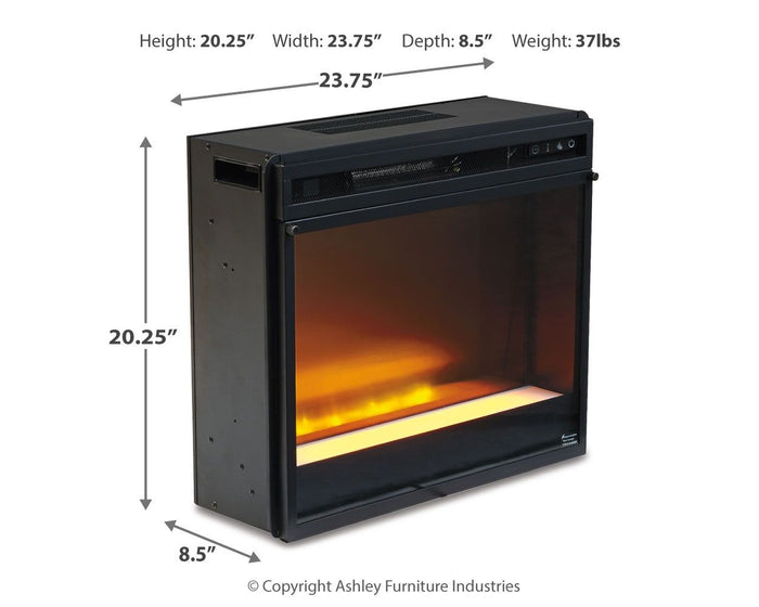 Entertainment Accessories - Fireplace Insert Glass/Stone - Black image 2