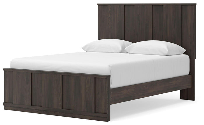 Shaehartin - Queen Panel Platform Bed - Dark Brown image 3