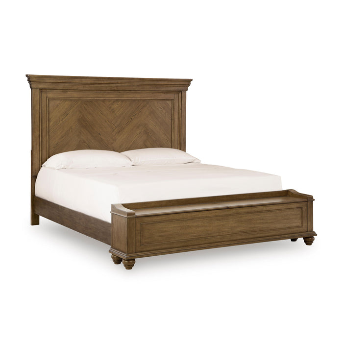 Karallin - 3 Pc. - Queen Panel Storage Bed, Dresser And Mirror - Medium Brown image 2