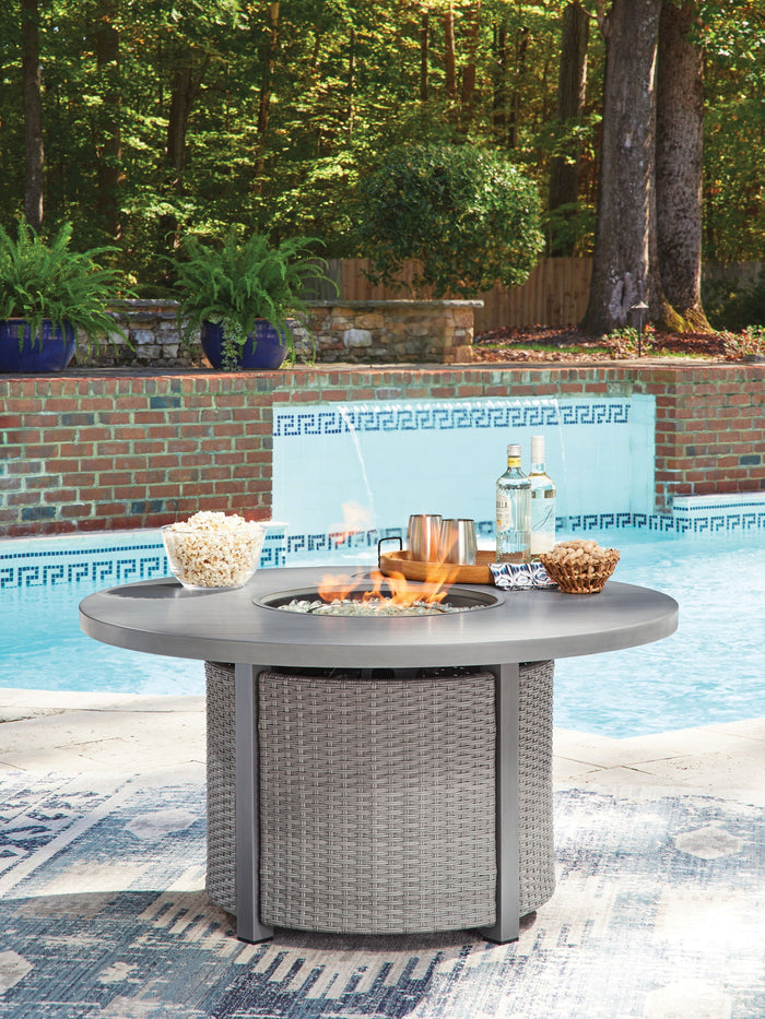 Half Moon Beach - Round Fire Pit Table - Gray image 3