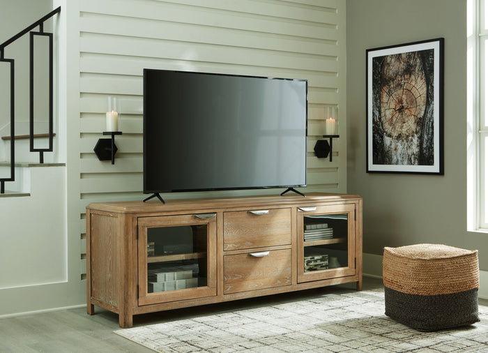 Rencott - Extra Large TV Stand - Light Brown image 2