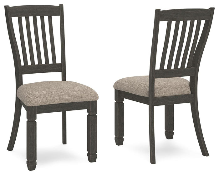 Tyler Creek - Dining UPH Side Chair (Set of 2) - Slatback - Black / Grayish Brown image 1