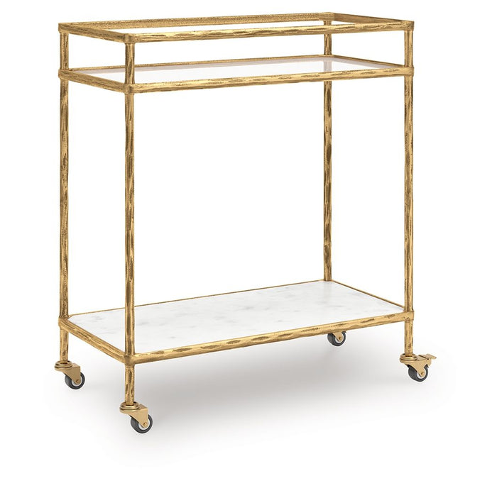 Plattfield - Bar Cart - Antique Gold Finish image 1