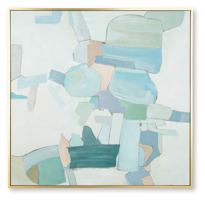 Wynburn - Wall Art - White / Blue / Green image 1