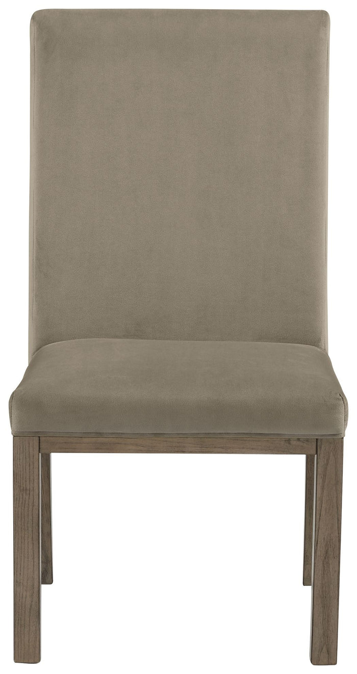 Chrestner - Dining UPH Side Chair (Set of 2) - Gray / Brown image 3