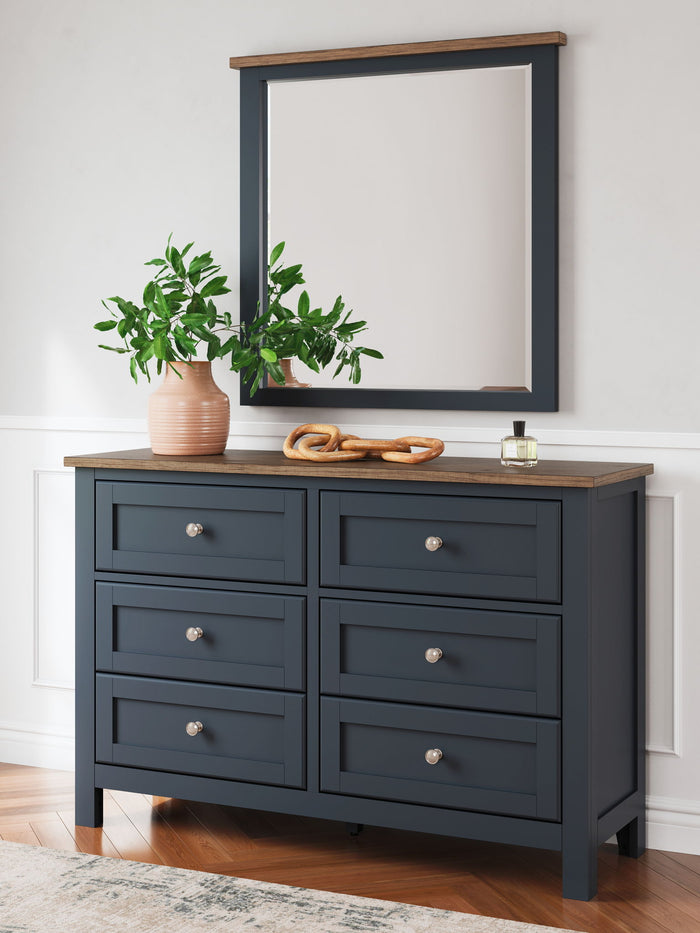 Landocken - Dresser and Mirror - Brown / Blue image 2