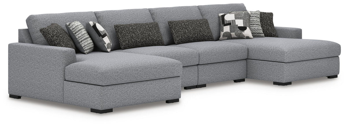 Gray / 4 Pc. Double Chaise Sectional