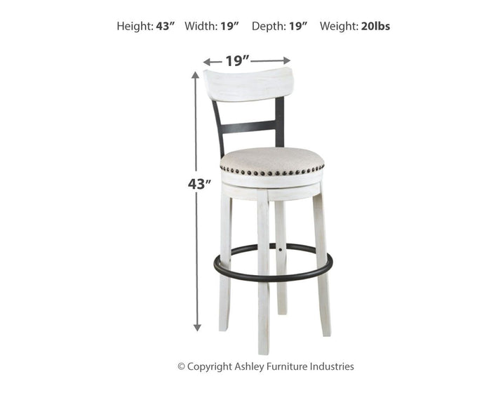 Valebeck - Tall Upholstered Swivel Barstool image 4