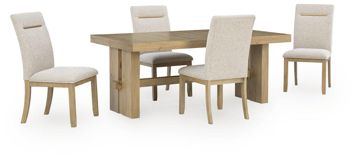 Lasinger - 5 Pc. - Dining Table And 4 Upholstered Side Chairs - Light Brown image 1