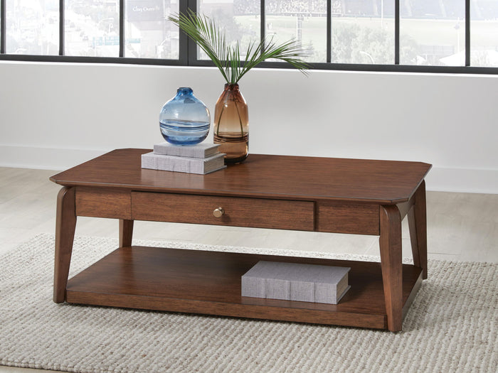 Trenmour - Rectangular Cocktail Table - Medium Brown image 3