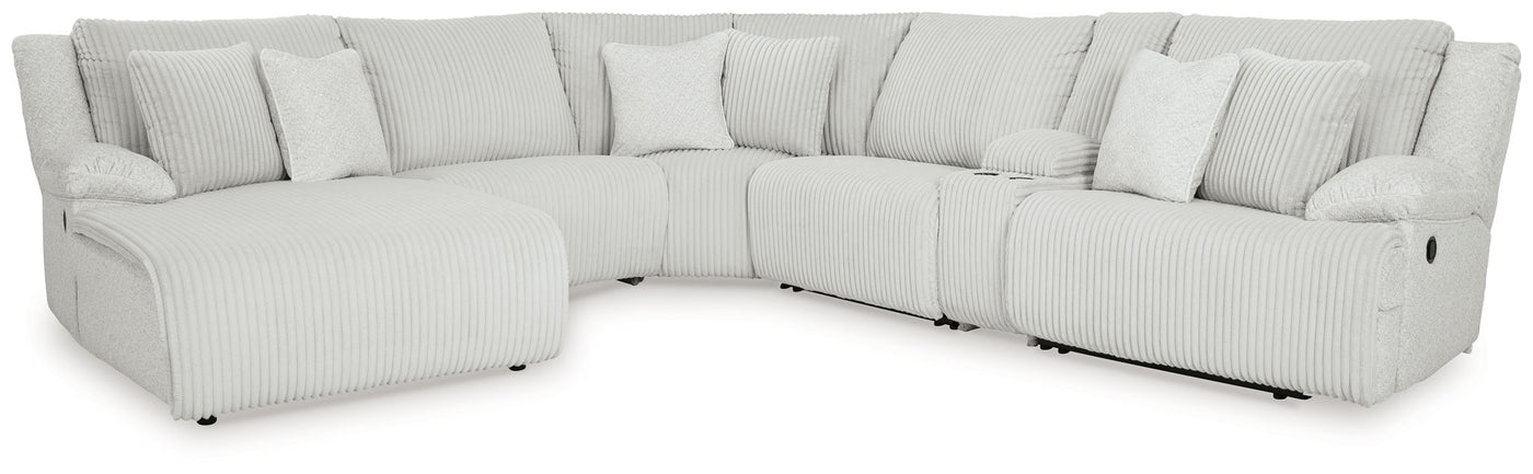 Top Tier - 6-Piece Reclining Sectional With Laf Chaise - Fabric - Alloy