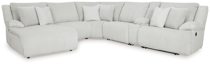 Top Tier - 6-Piece Reclining Sectional With Laf Chaise - Fabric - Alloy image 1