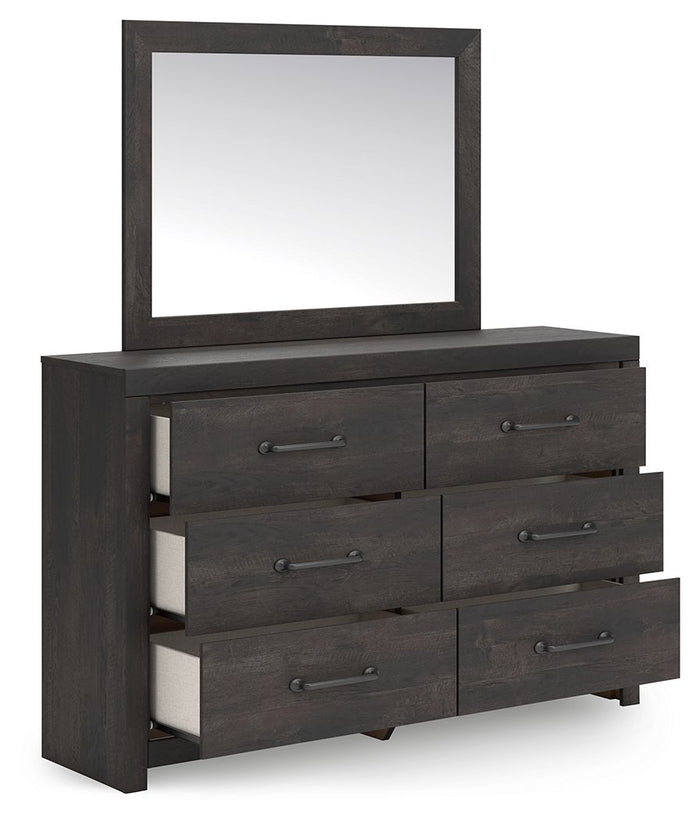Hollivern - Dresser And Mirror - Dark Gray image 2