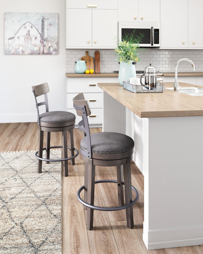 Caitbrook - UPH Swivel Barstool  - Gray image 2