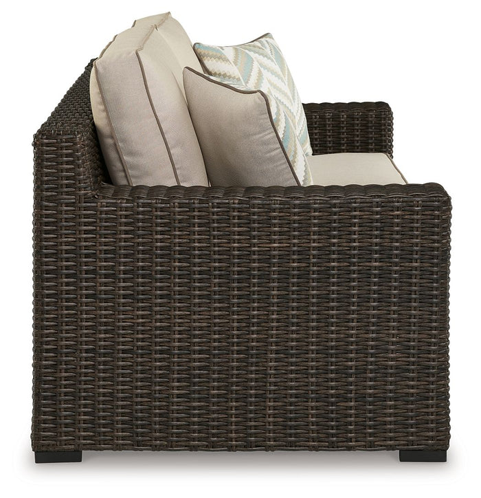 Coastline Bay - Loveseat W/Cushion - Brown image 2