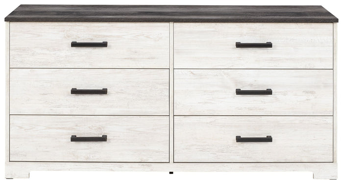 Shawburn - Six Drawer Dresser - Pewter-tone pulls - White / Black / Gray image 4