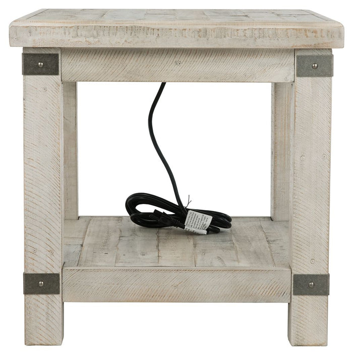 Carynhurst - Rectangular End Table - White Wash Gray image 2