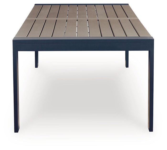 East Beach - Rectangular Dining Table With Umbrella Option - Blue image 3