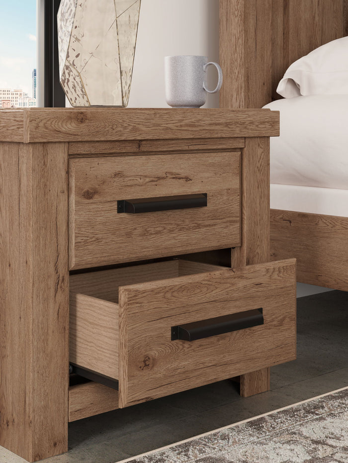 Oliandon - Two Drawer Night Stand - Light Brown image 2