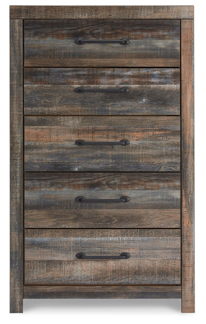 Drystan - Five Drawer Chest - Brown / Beige image 2