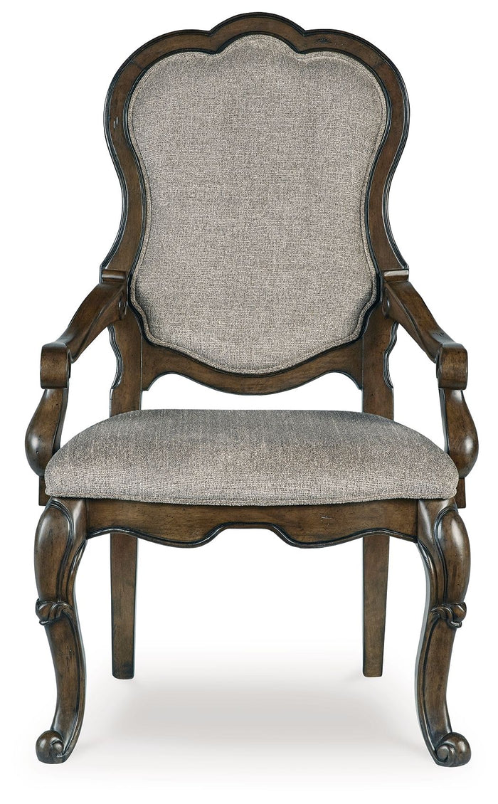 Maylee - Dining Upholstered Arm Chair (Set of 2) - Dark Brown image 2