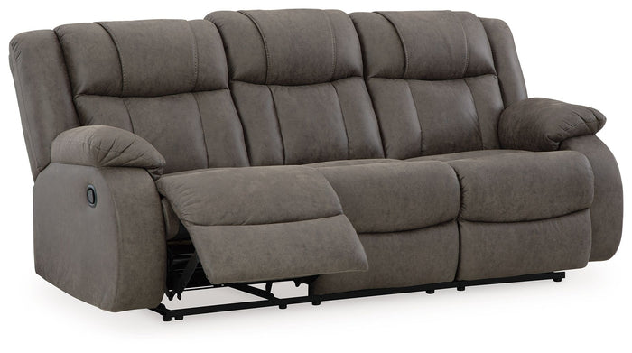 First Base - Reclining Sofa - Faux Leather - Gunmetal image 2