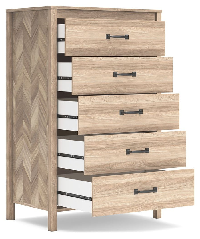 Battelle - Five Drawer Chest - Tan image 2