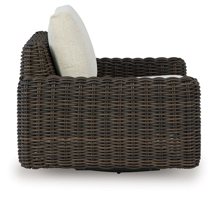 Kimora - Swivel Glider Lounge With Cushion - Beige / Dark Brown image 2