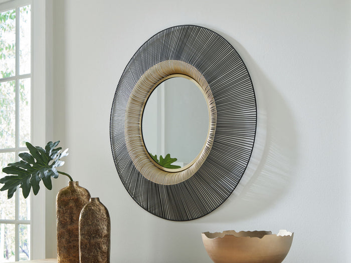 Dallmen - Accent Mirror - Black / Gold Finish image 2