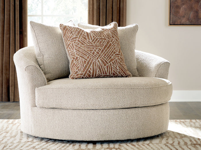 Steelwater Retreat - Oversized Swivel Accent Chair - Latte image 3