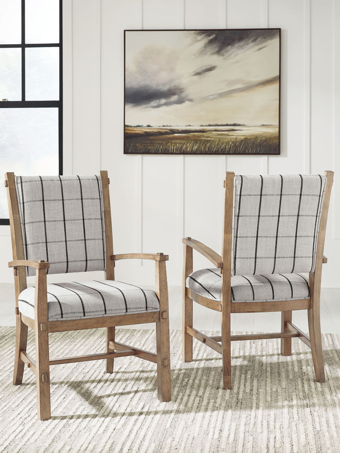 Ridgester - Dining Upholstered Arm Chair (Set of 2) - Light Brown image 4