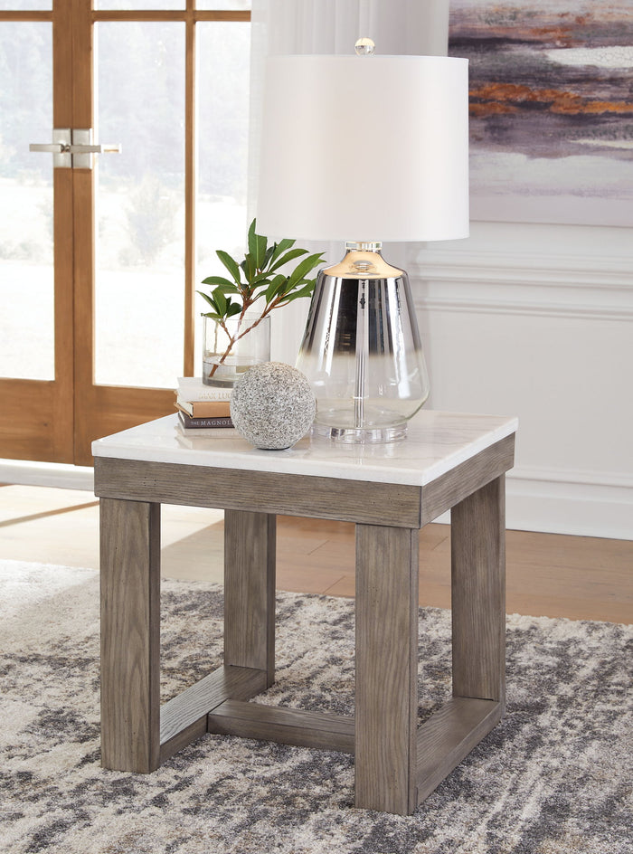 Loyaska - Square End Table - Brown / Ivory image 2